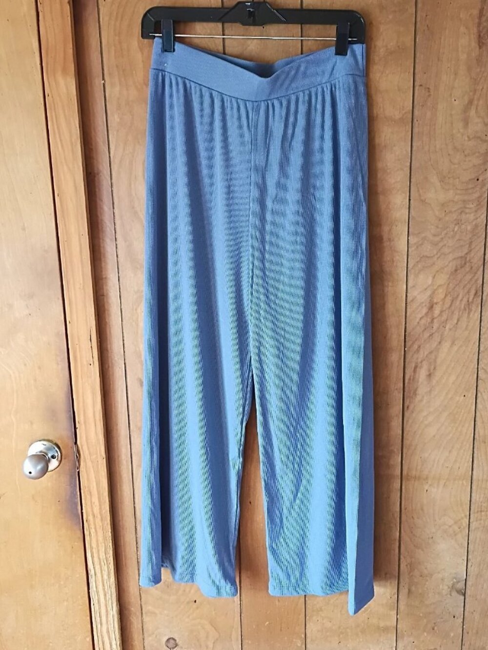 Chris & Carol Blue Wide Leg Pants Women’s Size M Made in USA Poly Cotton Spandex